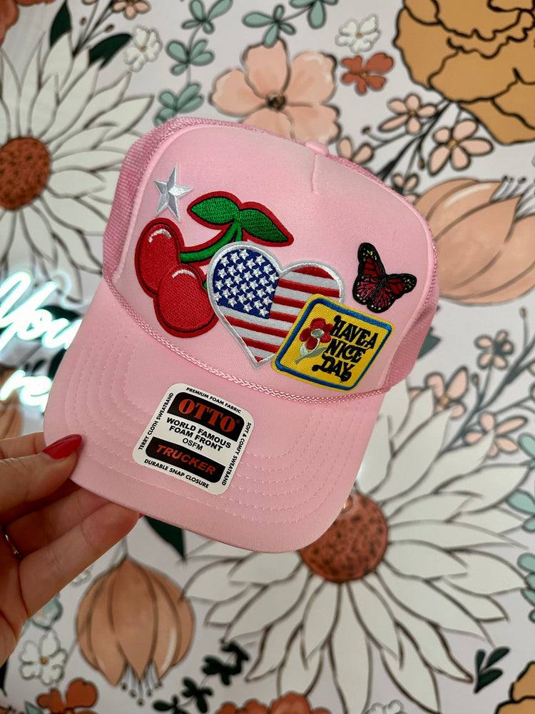 Pink Cherry Trucker Hat