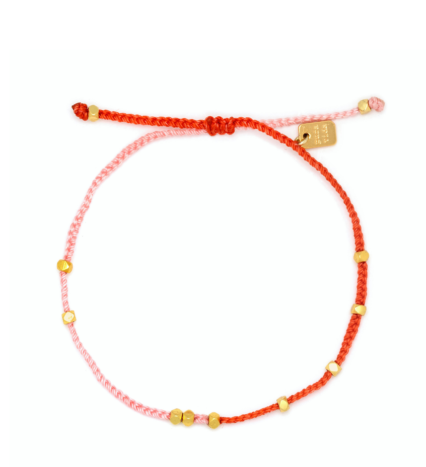 Pink and Red Two-Tone Dainty Bracelet