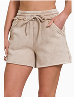 Cotton Drawstring Waist Shorts