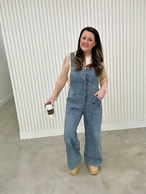 Denim Multi Button Fatigue Overall