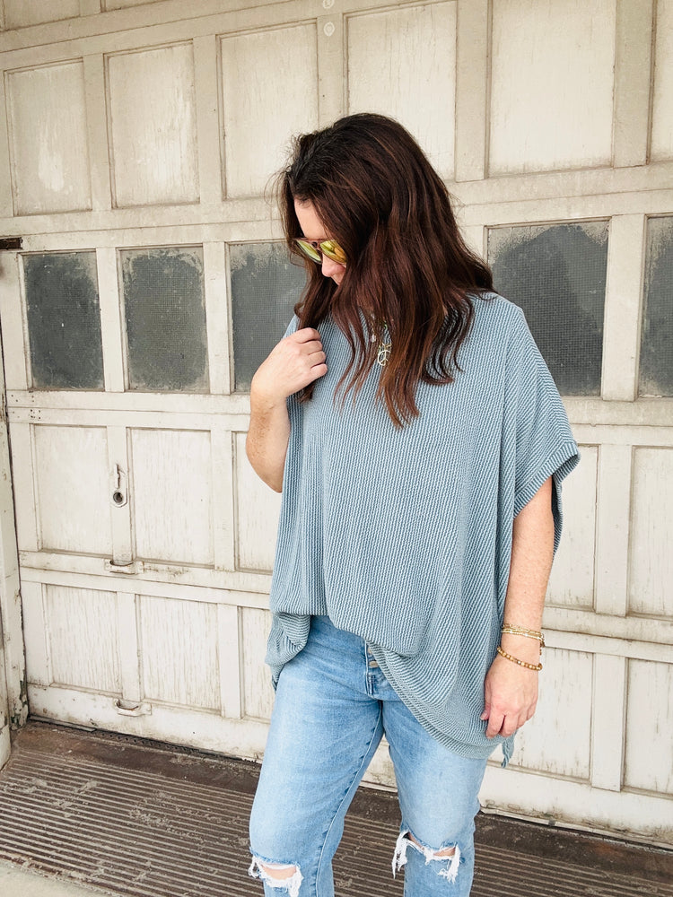 Moon Glow Texture Knit Top - Seafoam