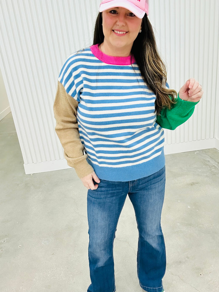 Colorblock Striped Sweater