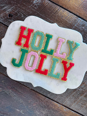 Holly Jolly Chenille Iron on Patch