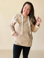 Side Slit Knit Tunic Hoodie