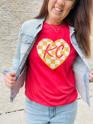 KC Checkered Heart Tee