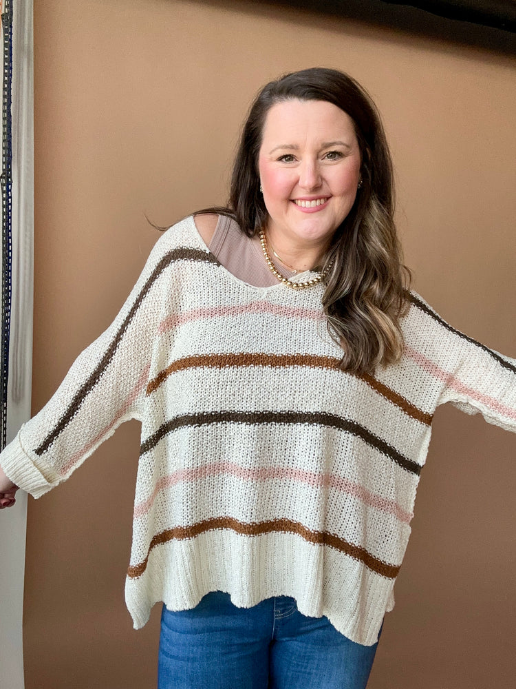 MULTI Color Stripe Sweater Top