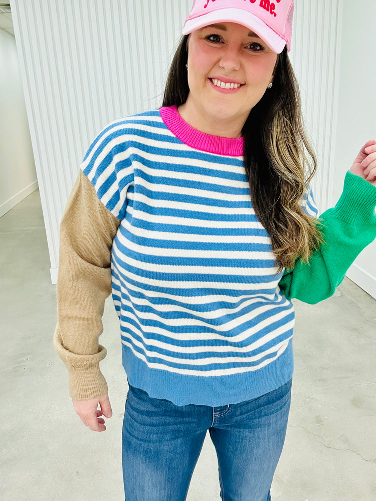 Colorblock Striped Sweater