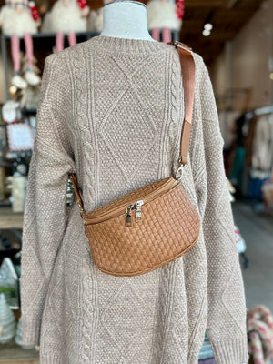 Birdie Saddle Checkered Crossbody Bag