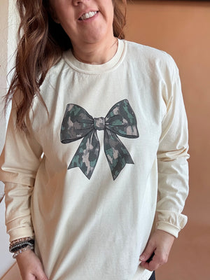 Camo Bow Long Sleeve Tee