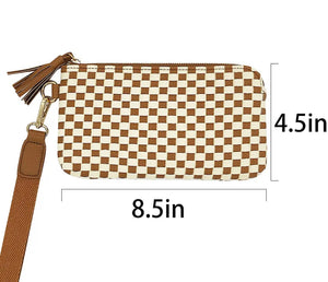 Dakota Woven Plaid Checkered Pattern Clutch