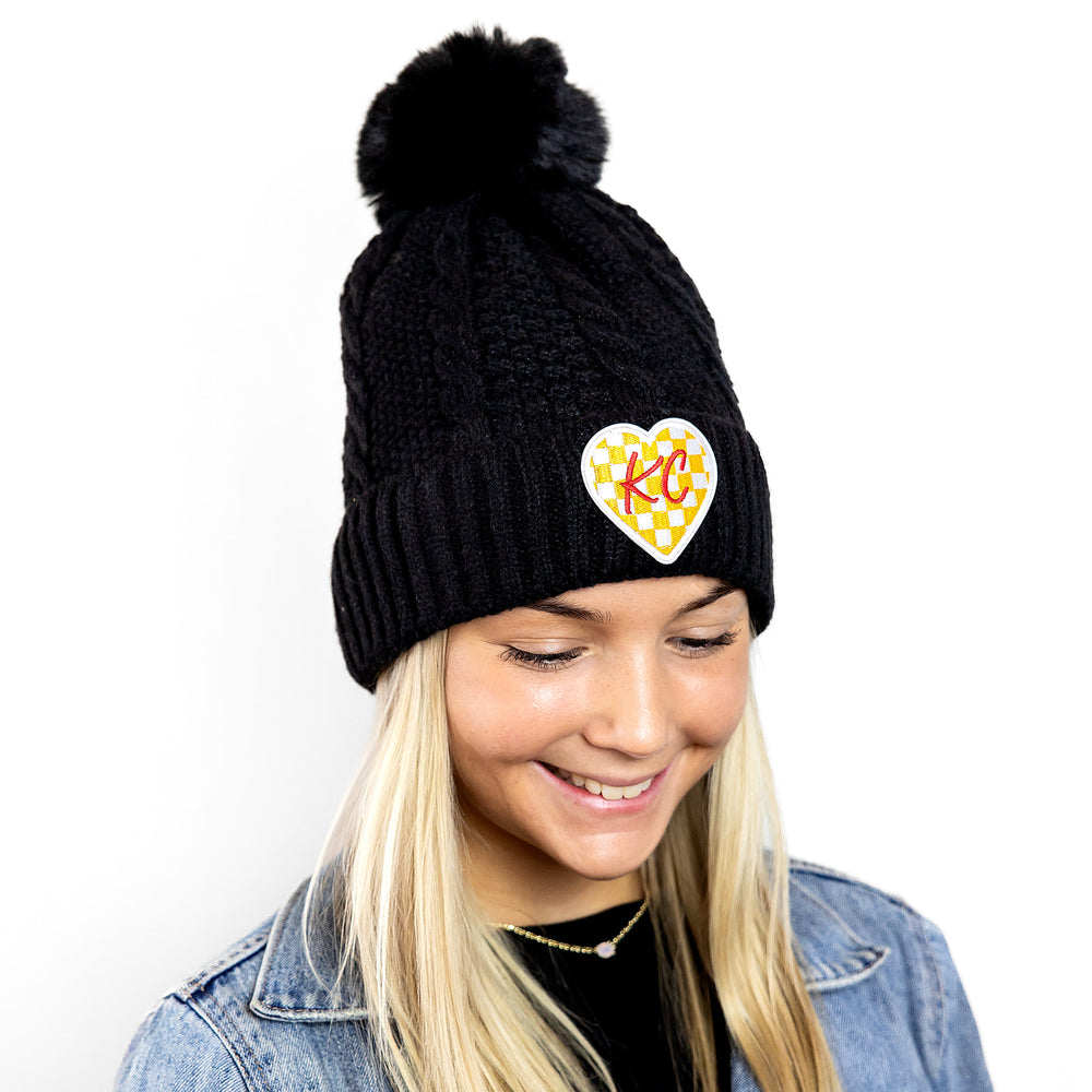 KC Checker Heart Beanie