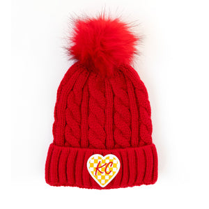 KC Checker Heart Beanie