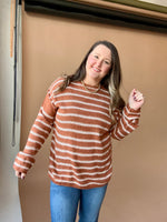 Stripe Drop Shoulder Casual Sweater