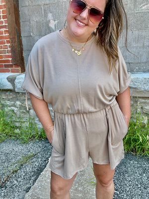 Carolina Comfy Romper - Taupe