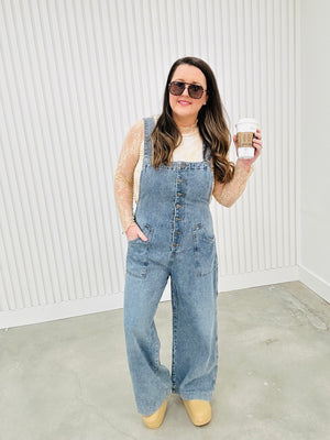 Denim Multi Button Fatigue Overall