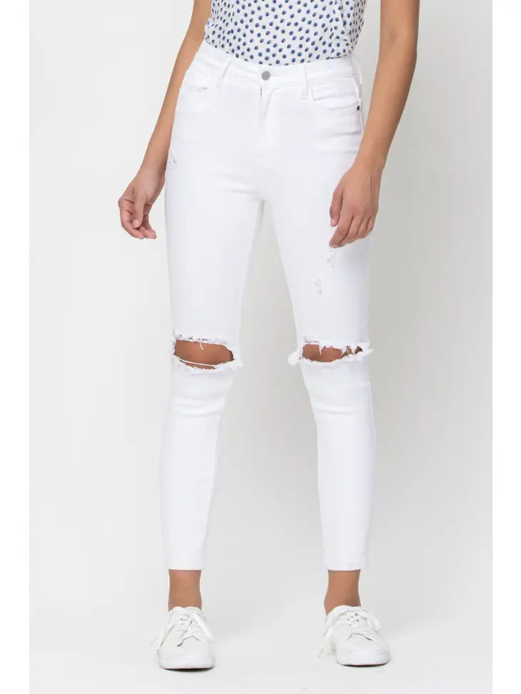Cello White Distressed Skinny Jeans