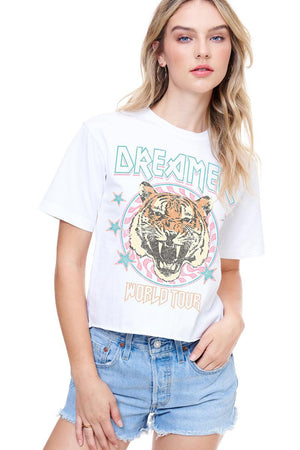 Dreamer Tiger World Tour Cropped Graphic Tee