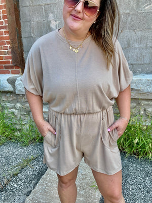 Carolina Comfy Romper - Taupe