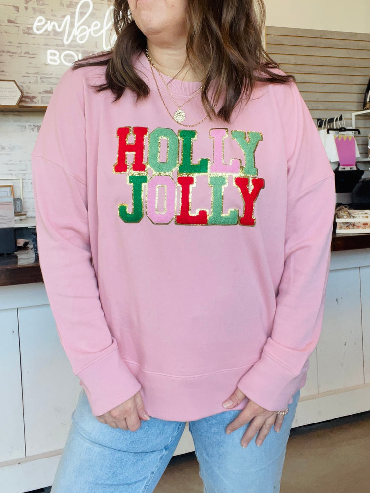 Holly Jolly Chenille Patch Sweatshirt