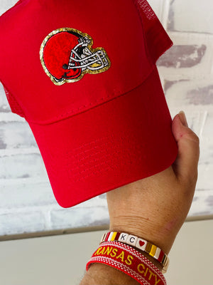 Red Football Helmet Trucker Hat