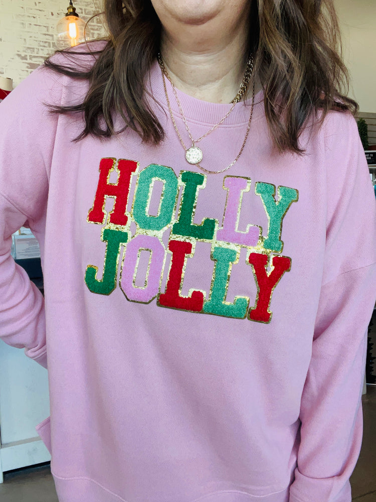 Holly Jolly Chenille Patch Sweatshirt