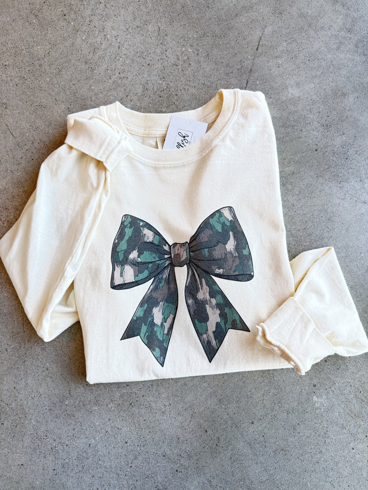 Camo Bow Long Sleeve Tee