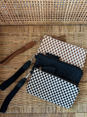 Dakota Woven Plaid Checkered Pattern Clutch