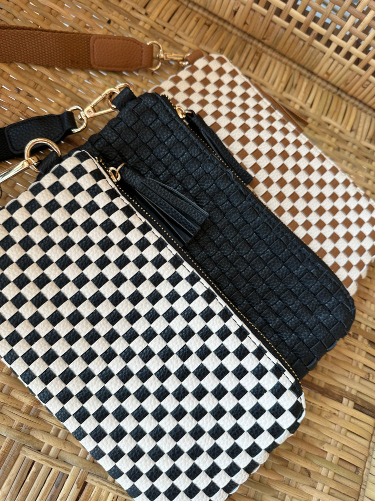 Dakota Woven Plaid Checkered Pattern Clutch