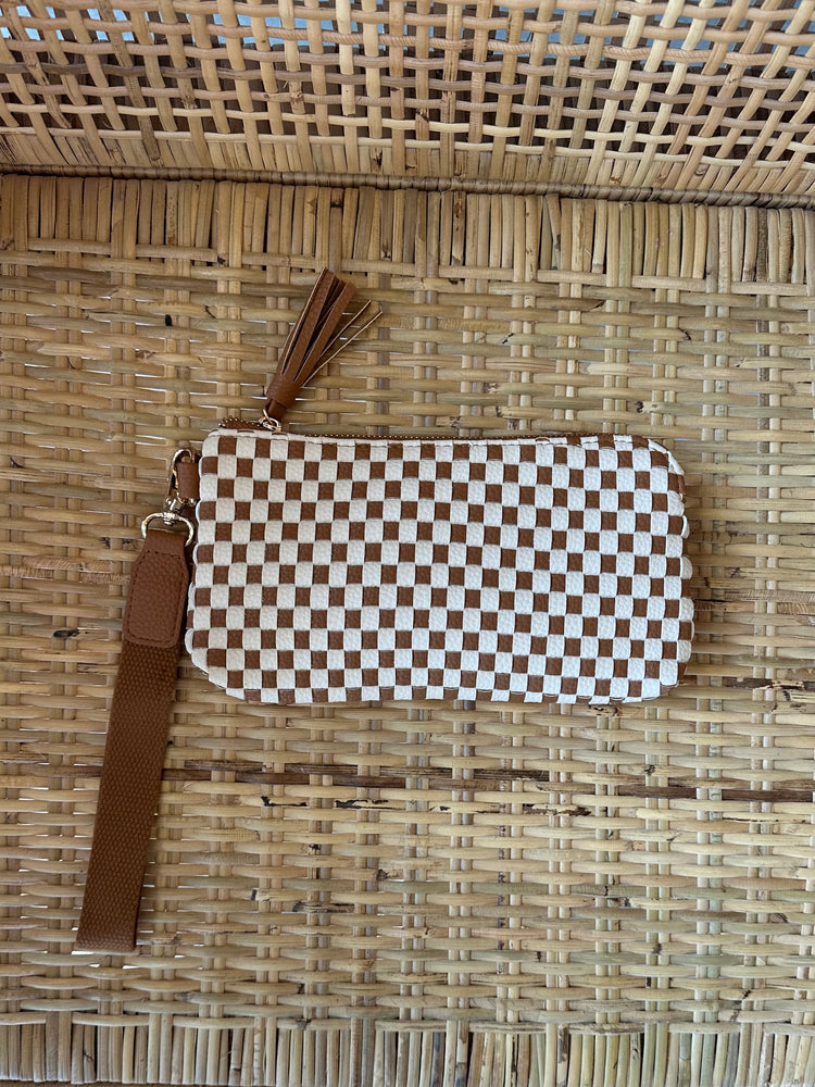 Dakota Woven Plaid Checkered Pattern Clutch