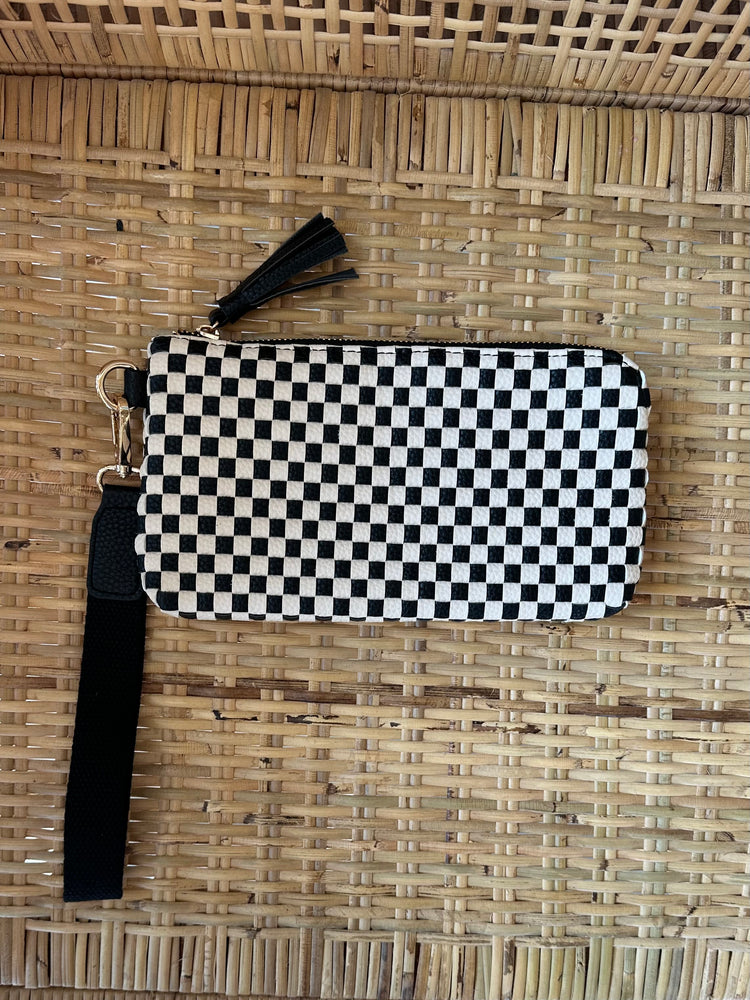 Dakota Woven Plaid Checkered Pattern Clutch