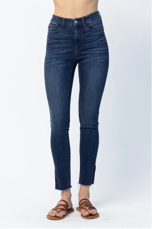 Judy Blue HW Side Slit Skinny Jeans