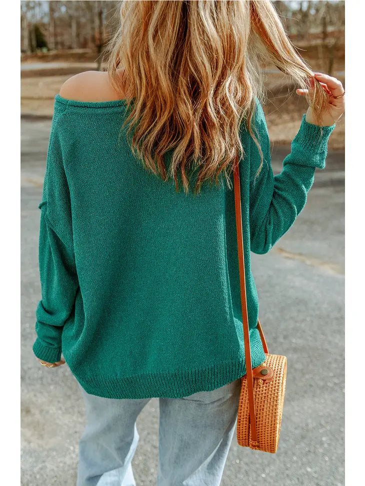 Off Should Knit Sweater with Pocket