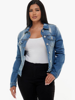 Destructed Stretch Denim Jacket