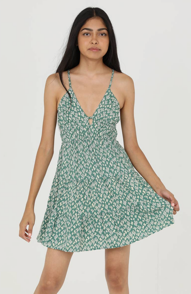 Open Back Sundress with Cactus Print