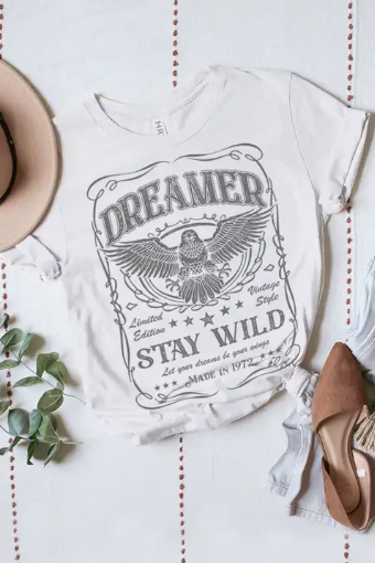 Dreamer Stay Wild Eagle Short Sleeve Graphic Tee