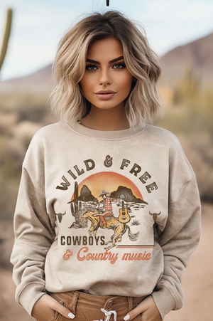 Wild N Free Cowboys Mineral Graphic Sweatwhirts