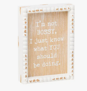 Bossy Beaded Box Sign
