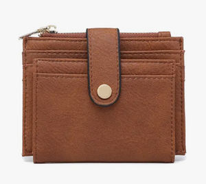 Mini Snap Button Wallet & Cardholder w/ Zipper Pocket