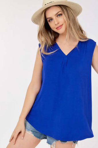 V Neck Top with Shirring
