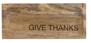 Engraved Mango Wood Cheese/Cutting Board "Give Thanks", Natural