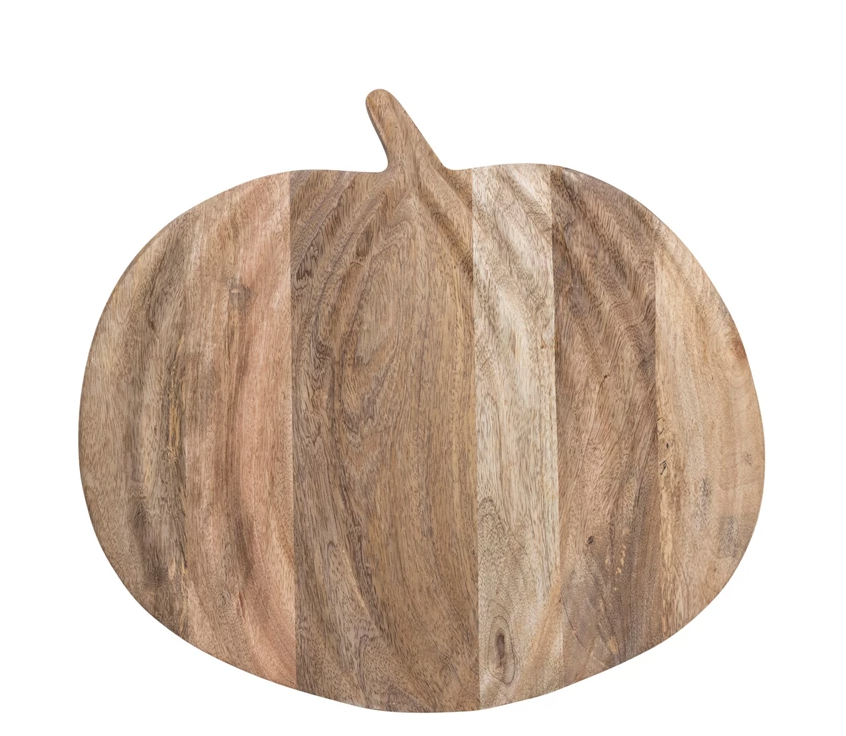 Mango Wood Pumpkin Shaped Cheese/Serving Board, Natural