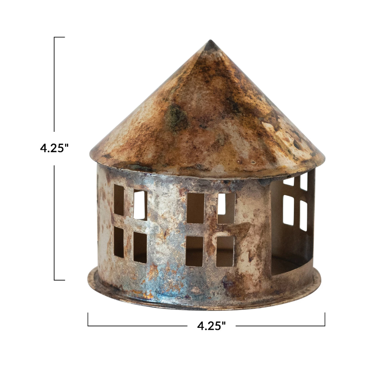 Metal House Tealight Holder