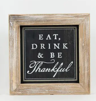 Trick or Treat and Eat, Drink & Be Thankful Reversible Sign