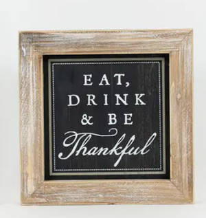 Trick or Treat and Eat, Drink & Be Thankful Reversible Sign