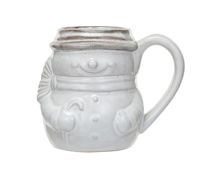 Stoneware Snowman Shaped Mug