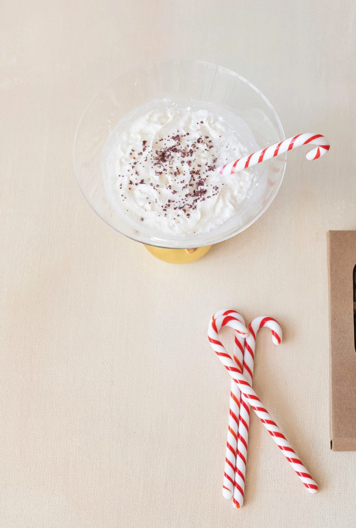 Glass Candy Cane Shaped Stir Sticks