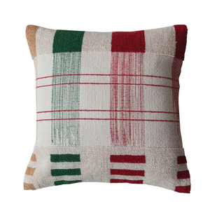 Square Textured Woven Cotton Pillow