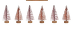 Flocked Plastic Bottle Brush Trees