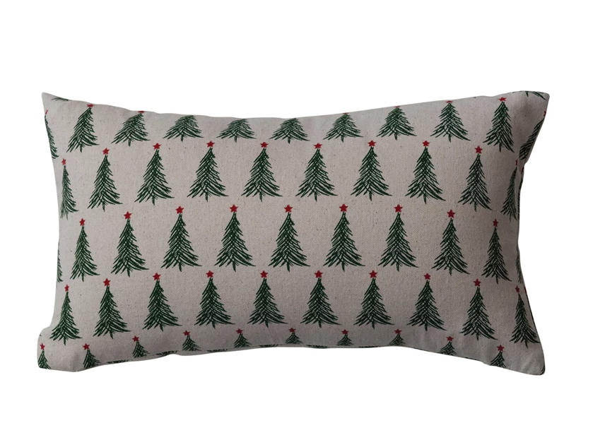 Stonewashed Cotton Printed Lumbar Pillow