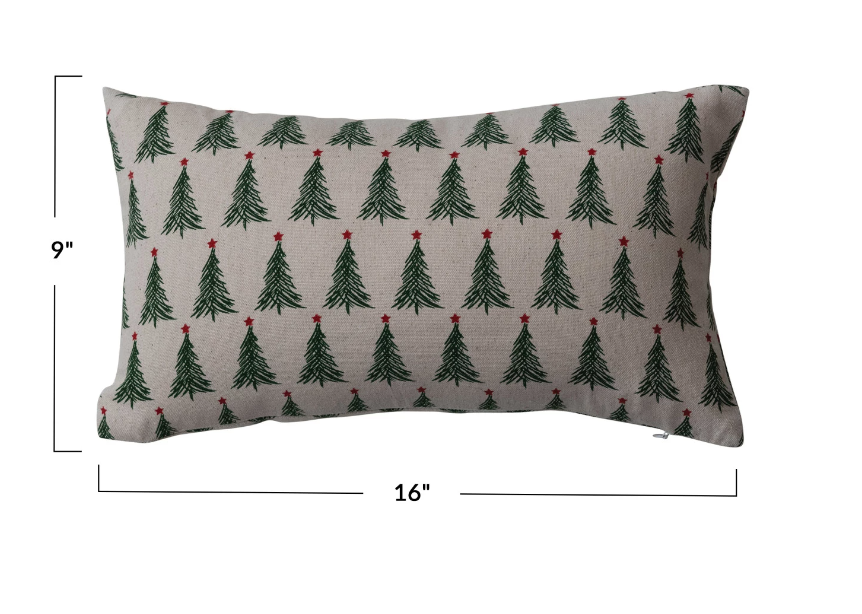 Stonewashed Cotton Printed Lumbar Pillow